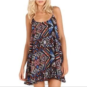 Show Me Your Mumu Black Geometric Bella Trapeze Dress Guatemala Print S